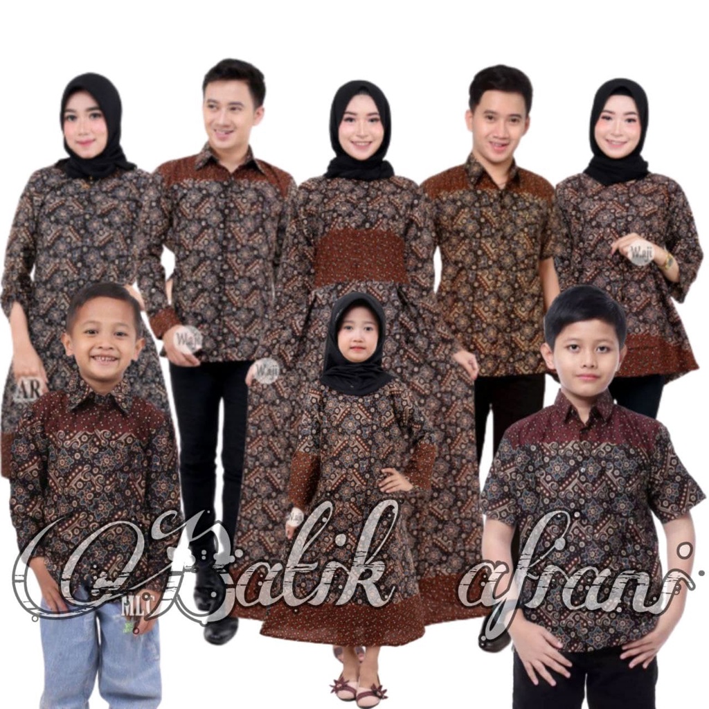 Batik Couple Keluarga Sania Ruffle Ori Ndoro Jowi Dnt Mataram