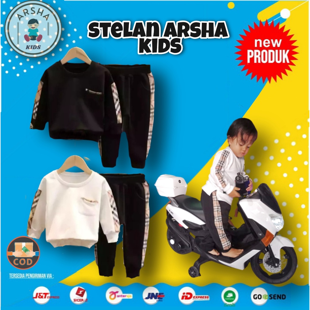 One set setelan stelan anak celana jogger panjang anak murah kekinian babyterry korean