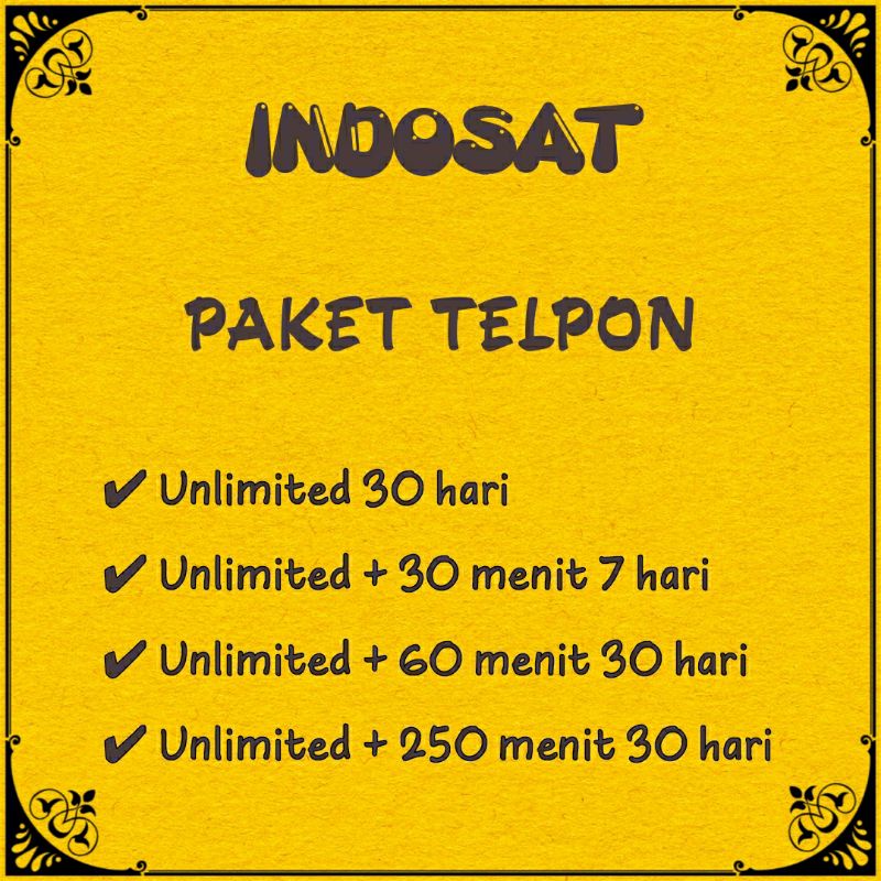 INDOSAT PAKET TELPON UNLIMITED NELPON