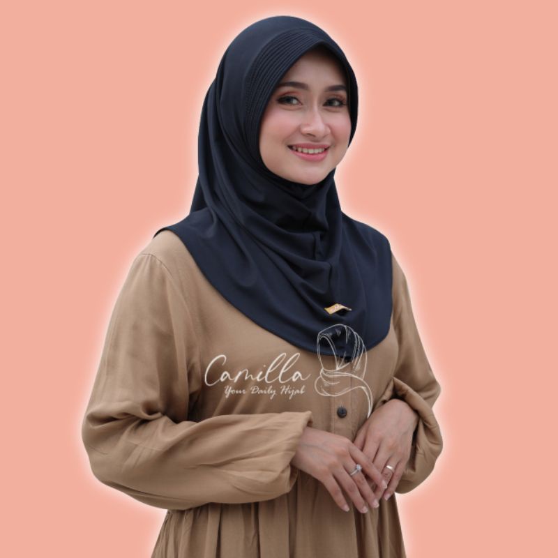 Hijab Sporty Premium Menutup Dada Kerudung Instan Olahraga - hitam