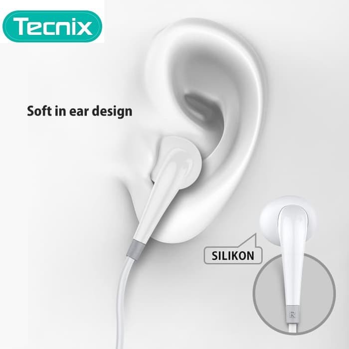 Earphone Stereo Audio Bass With MIC TECNIX EP-103 Headset Stereo Jack 3.5MM