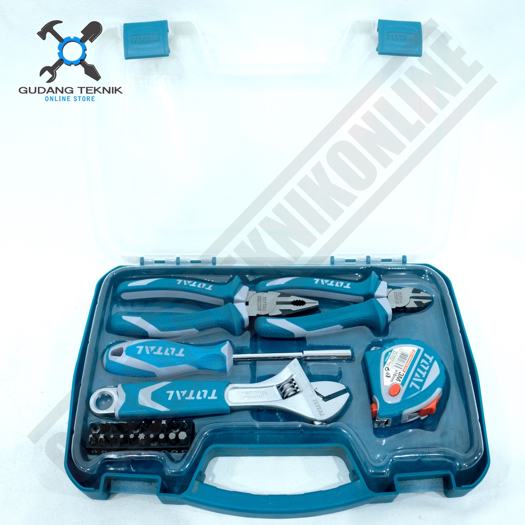 Tool Kit SET 25Pcs TOTAL THKTHP90256 / Alat Perkakas SET Tang Kunci Ingris Obeng Meteran TOTAL