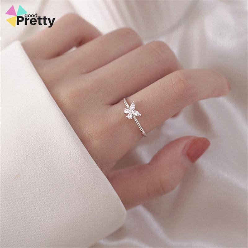 Cincin Kupu-Kupu Berlian Flash Cincin Jari Telunjuk Fashion Wanita Sederhana - PD