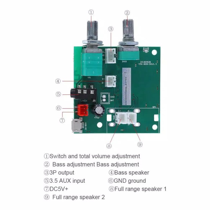 kit 2.1 amplifier 20w bluetooth 5v