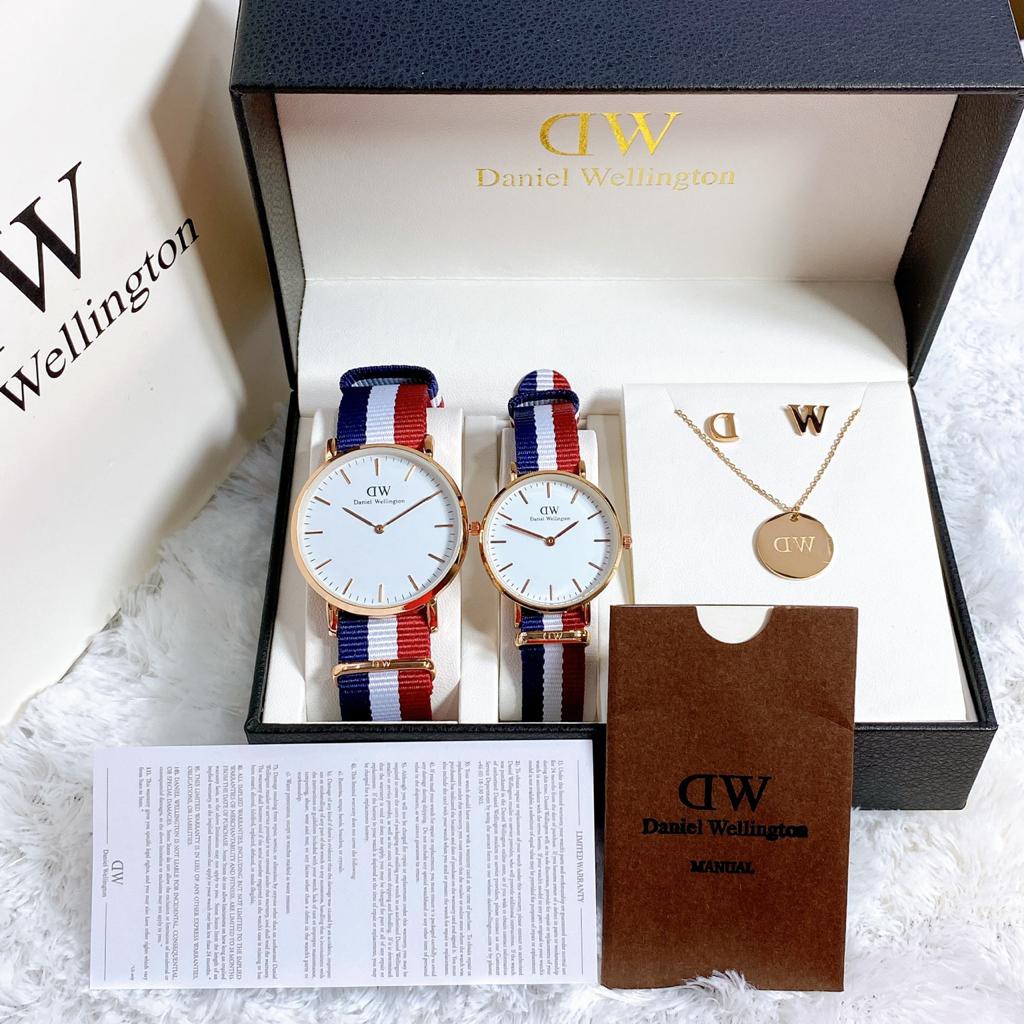 JAM TANGAN COUPLE DW PRIA &amp; WANITA FREE 1 SET REAL PICT SUDAH LENGKAP