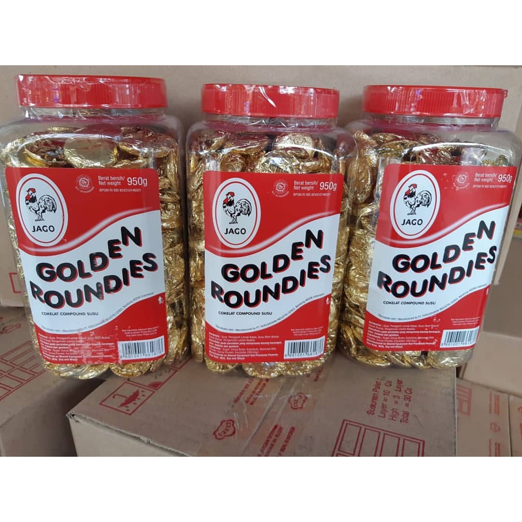 Snack Coklat Coin Golden Jago Roundies 950gr Coklat Coin Full Milk