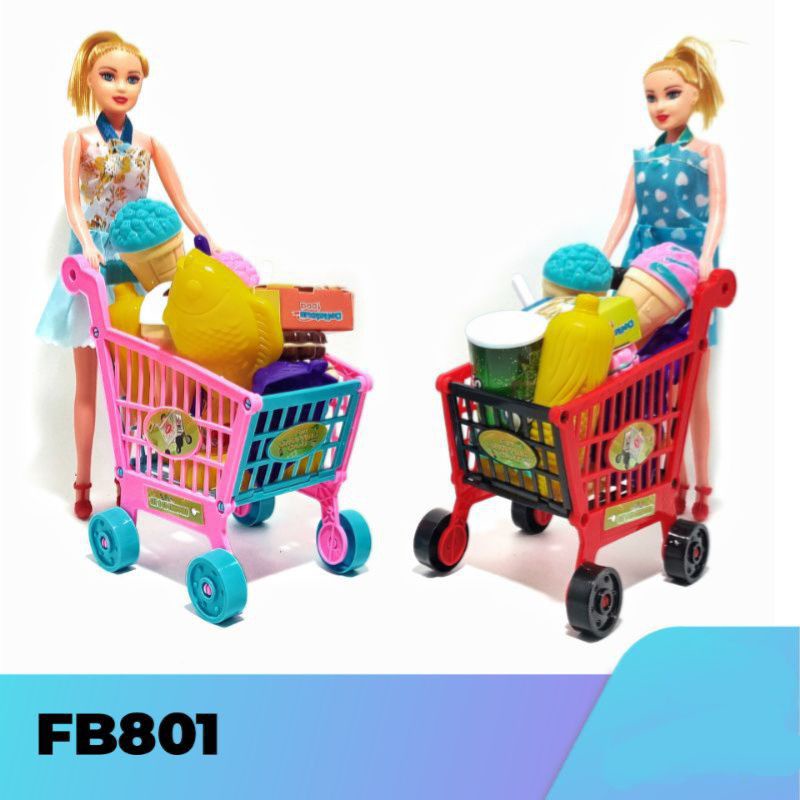 Mainan Anak Troley/Trolly/Keranjang Troli Supermarket/Fun Shopping Cart/Keranjang Belanja dengan Bon