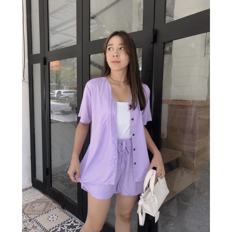 one set lucia / setcel wanita bestseller / set lilac