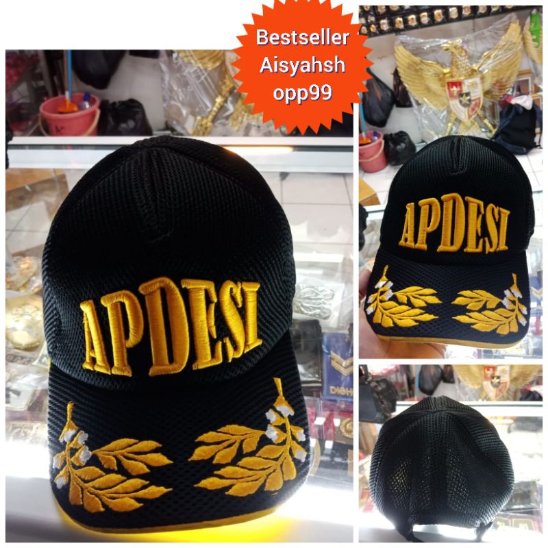 topi APDESI bahan jaring dobel mess bordir TIMBUL