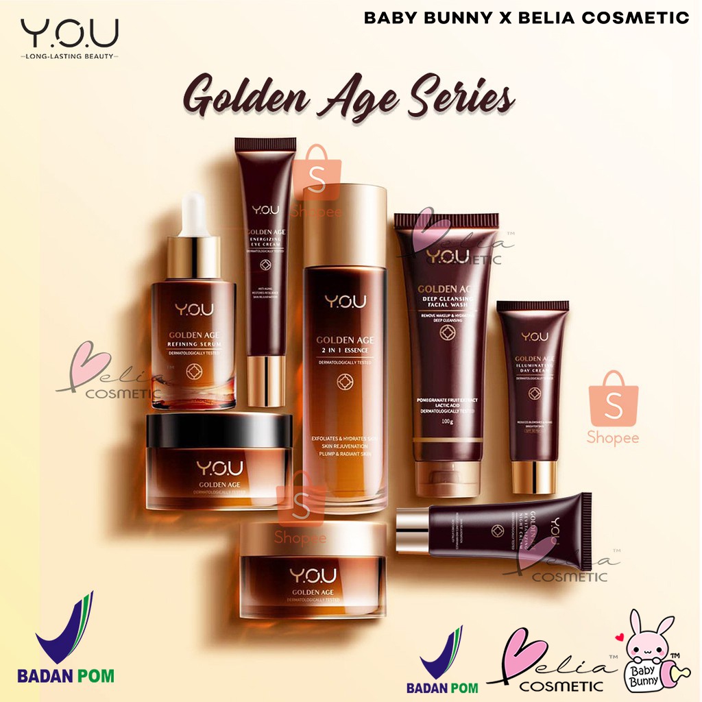 ❤ BELIA ❤  YOU Golden Age Series | Y.O.U Skin Care Essence Facial Wash Eye Day Night Serum Makeups