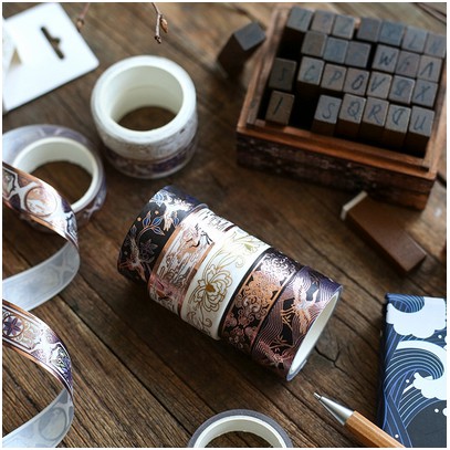 

Japanese Washi Tape - Gold Foil Pattern (1pc)