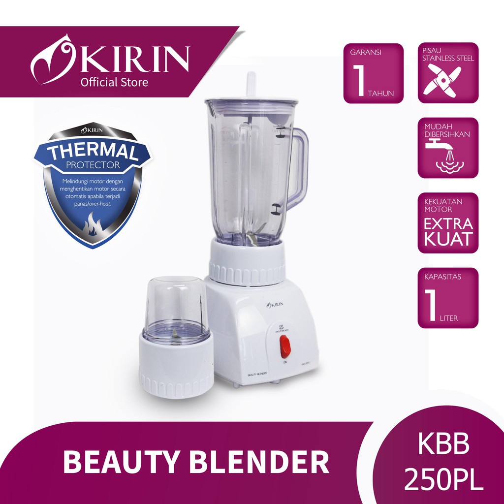 Blender Plastik Kirin KBB 250PL - Blender Plastik 2 in 1