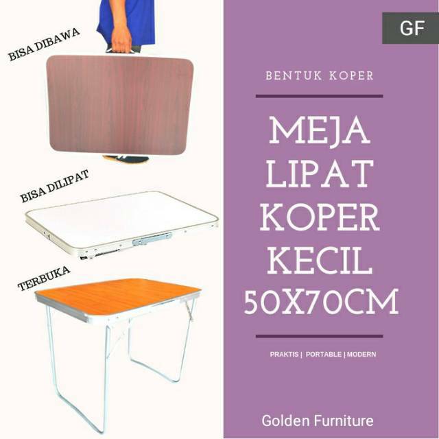 MEJA LIPAT PORTABLE KOPER KECIL 50x70cm