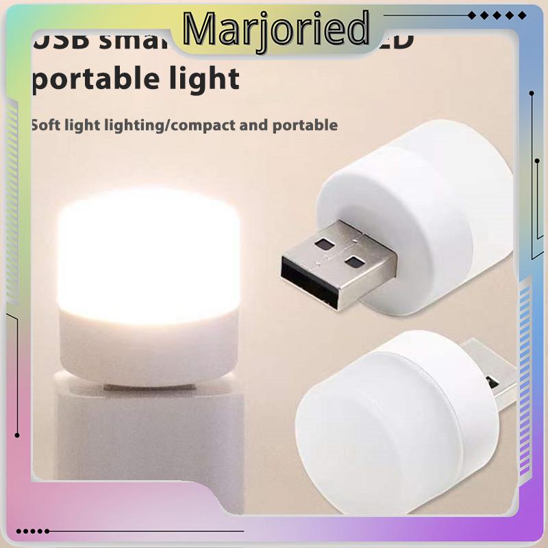 USB Plug Lamp Komputer Ponsel Lampu Pengisian Daya LED Pelindung Mata Lampu Baca Lampu Malam Bulat Kecil-MJD