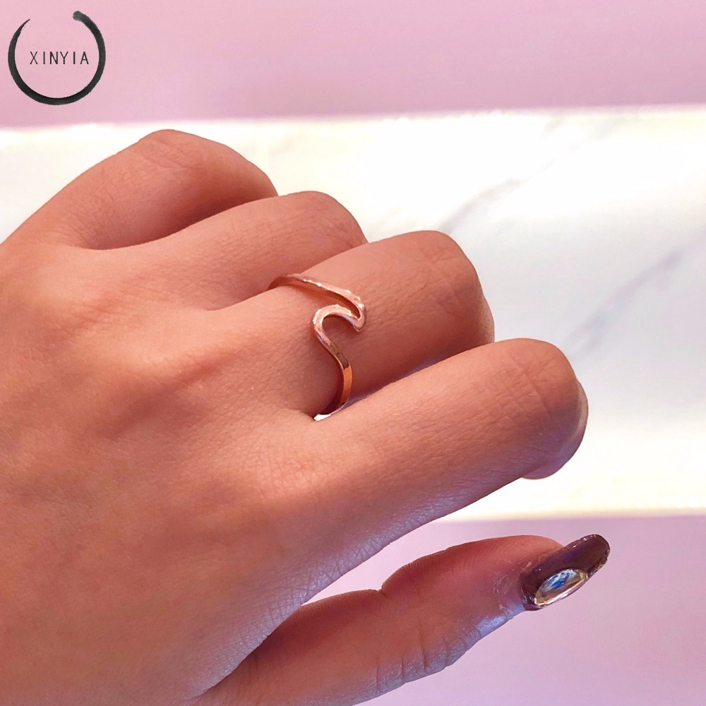 Alloy Silver Cincin Untuk Wanita Pasangan Pernikahan Perhiasan Cincin Rose Gold