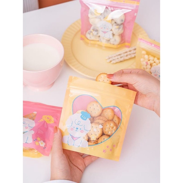 ZIPLOCK BAG MINI COOKIES PERMEN SNACK LUCU PINK PEACH UNYU ZP-M1