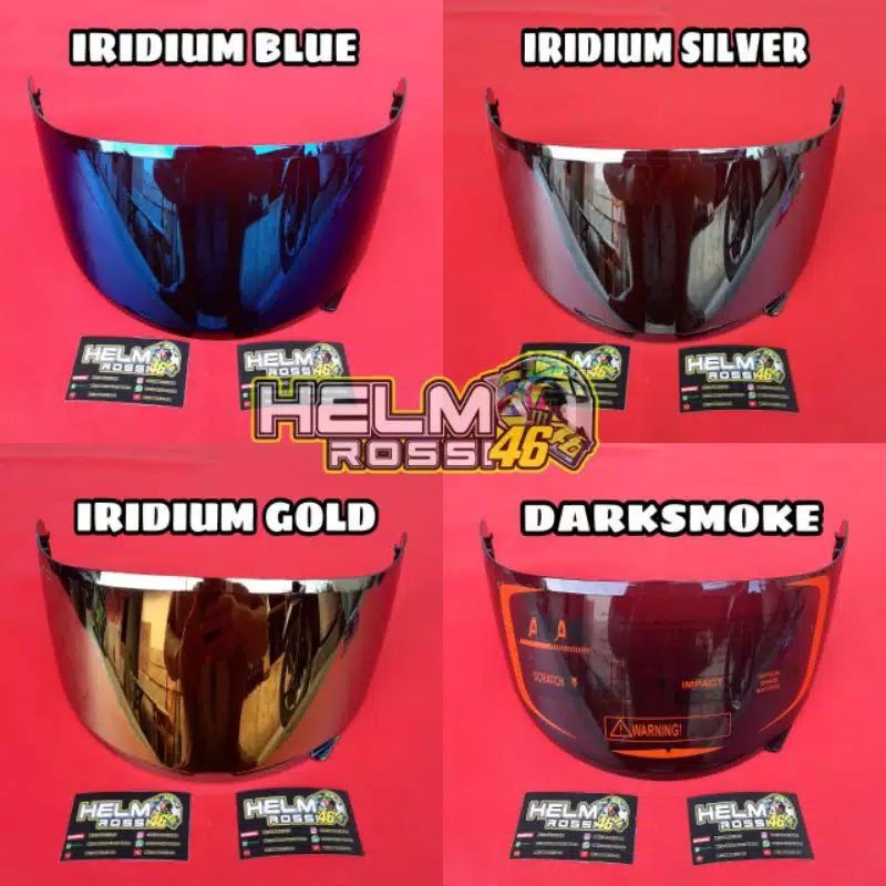 Kaca visor flat pnp  helm full face iridium Gold/ silver/ blue kyt rc-7 Kyt r10 Kyt k2r Mds murah