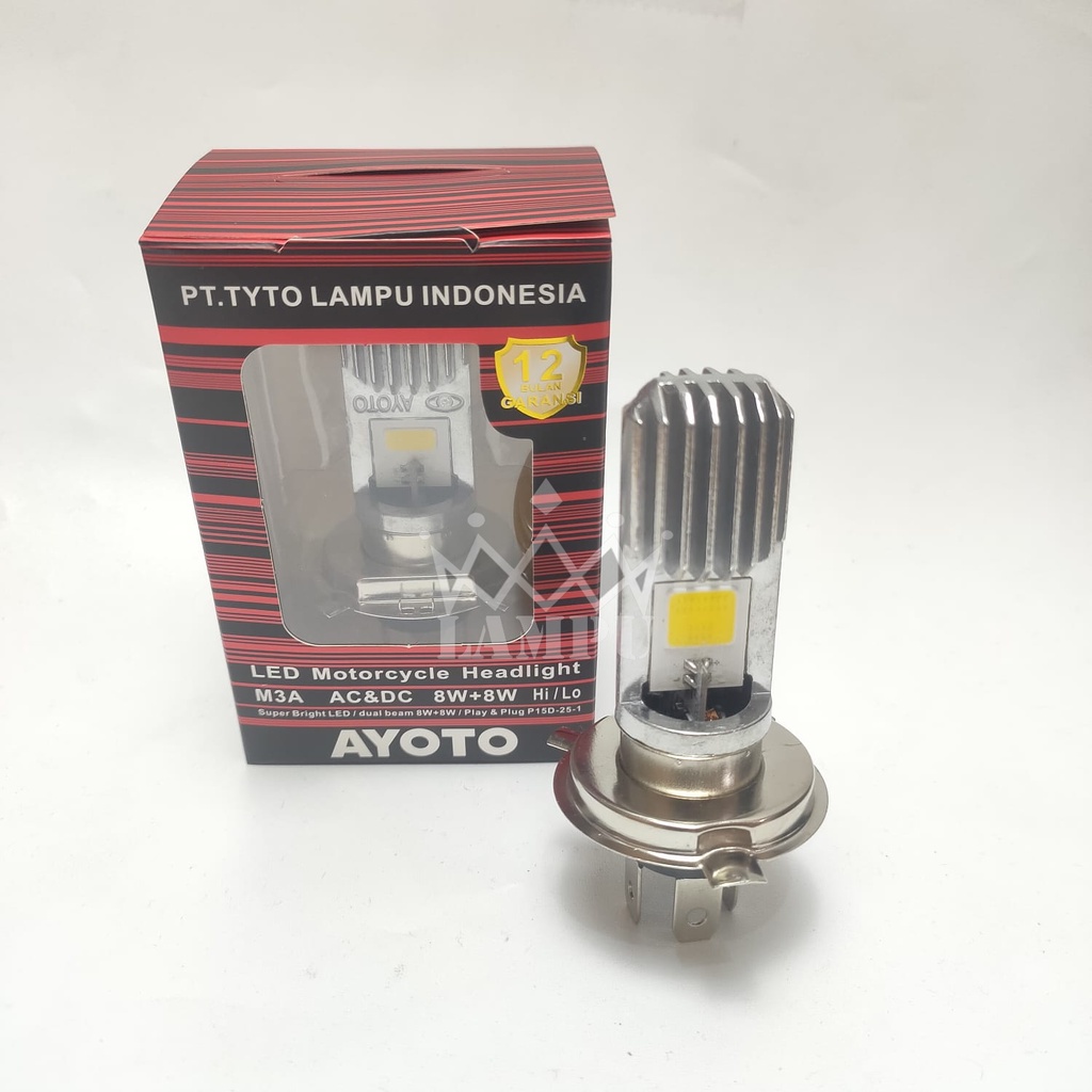 LAMPU DEPAN AYOTO M3A-H4 AC DC HEADLAMP M3A H4 KAKI VIXION UNTUK MOGE