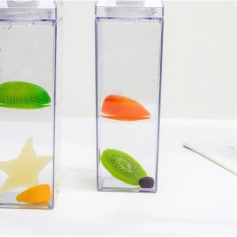 ❅ Botol Air Minum Plastik Transparant Bentuk Kotak Susu 1000ml ➻