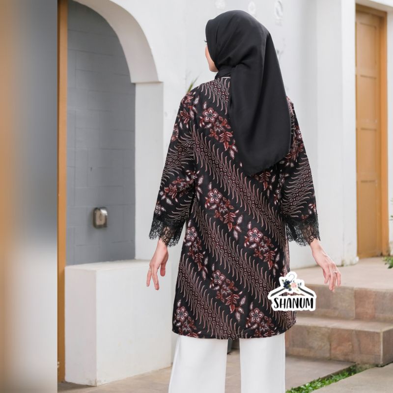 OUTER BATIK ANDIN/OUTER LACE MEWAH/ATASAN BATIK WANITA /OUTER BLACK SERIES