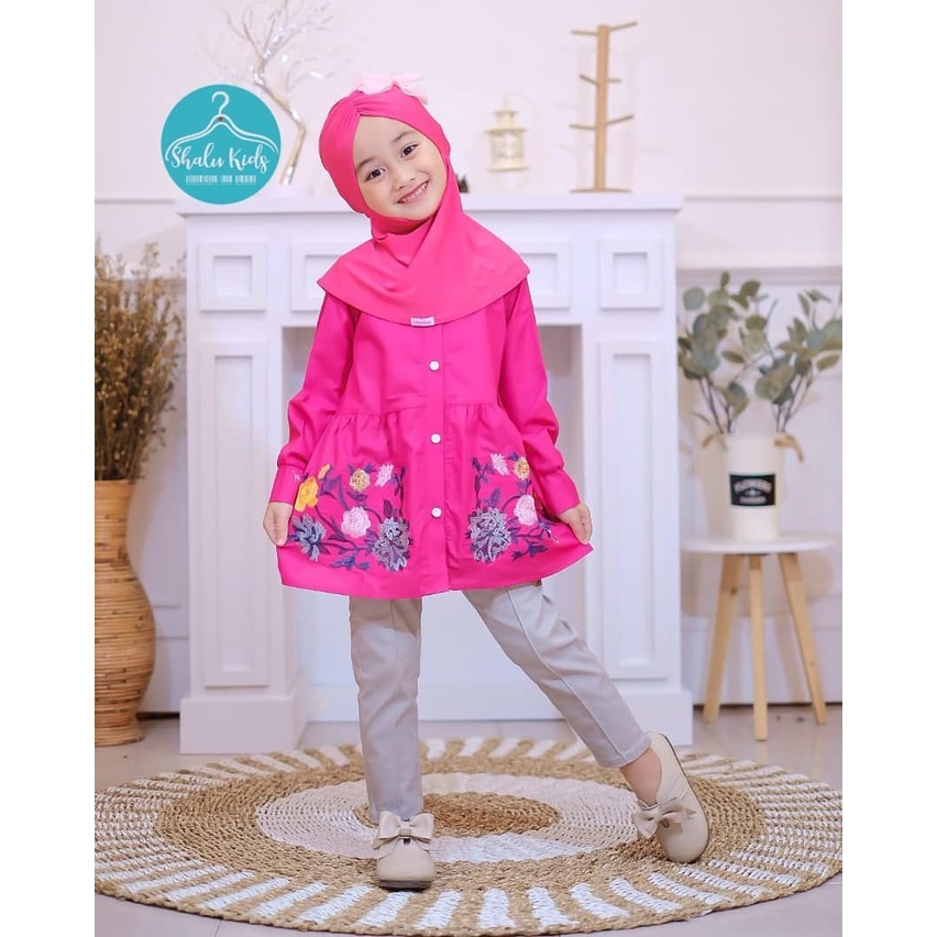 KEMEJA ANAK PEREMPUAN BORDIR 4-12 TAHUN