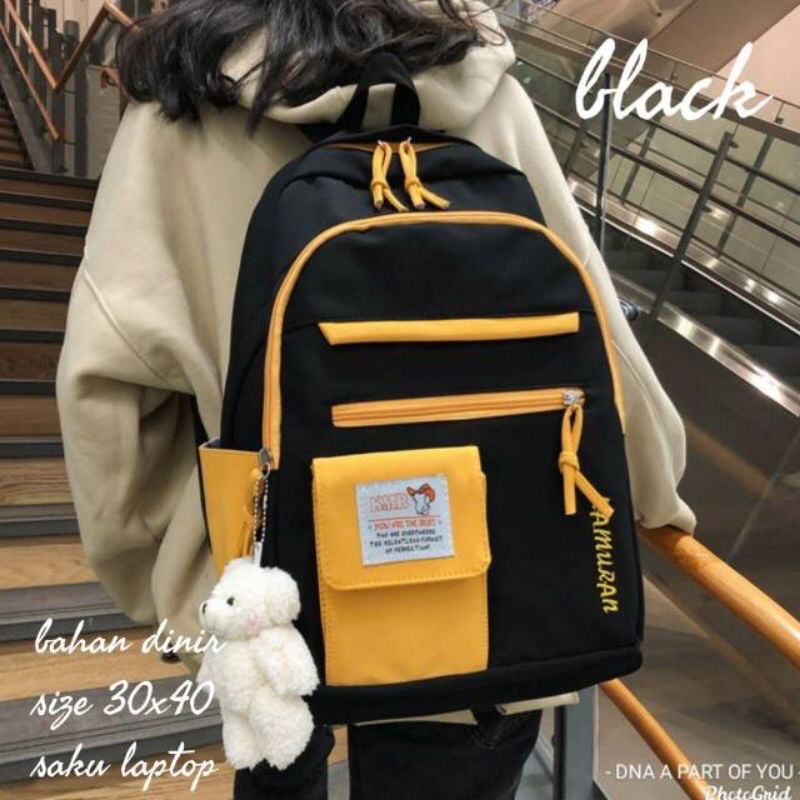 BACKPACK KOREA MULTIFUNGSI LEISURE TAS SEKOLAH WANITA KANVAS BACK TO SCHOOL WANITA CEWEK TERLARIS