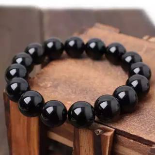  Gelang  Batu Natural Black Onyx Black jade Giok  Hitam 