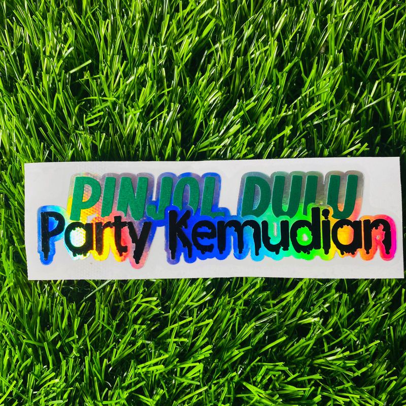 Stiker pinjol dulu party kemudian cuting sticker 1pcs variasi motor