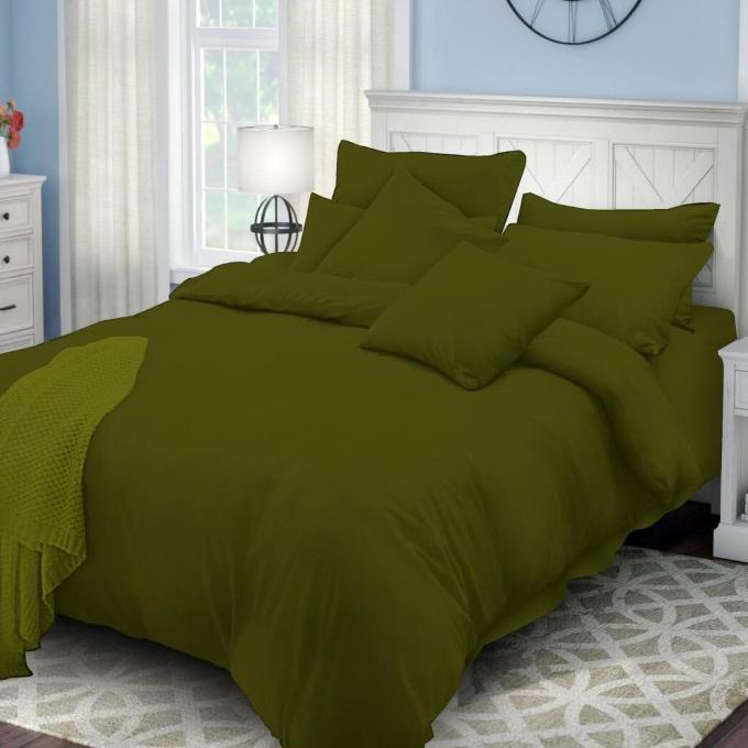 Sprei King Polos Rosewell Hijau Army 180/160x200 cm Termurah