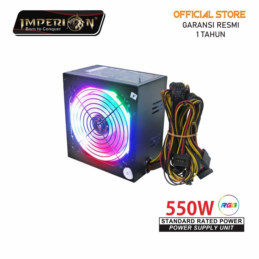 Power Supply PSU Gaming Imperion P500 550W LED VGA 6 PIN RGB