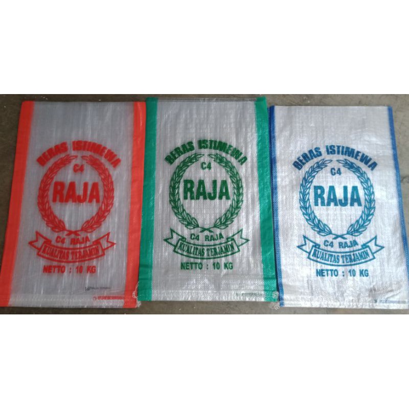 KARUNG BERAS 10 KG CAP C4 RAJA ISI 50 LEMBAR (COD max 200 pc)