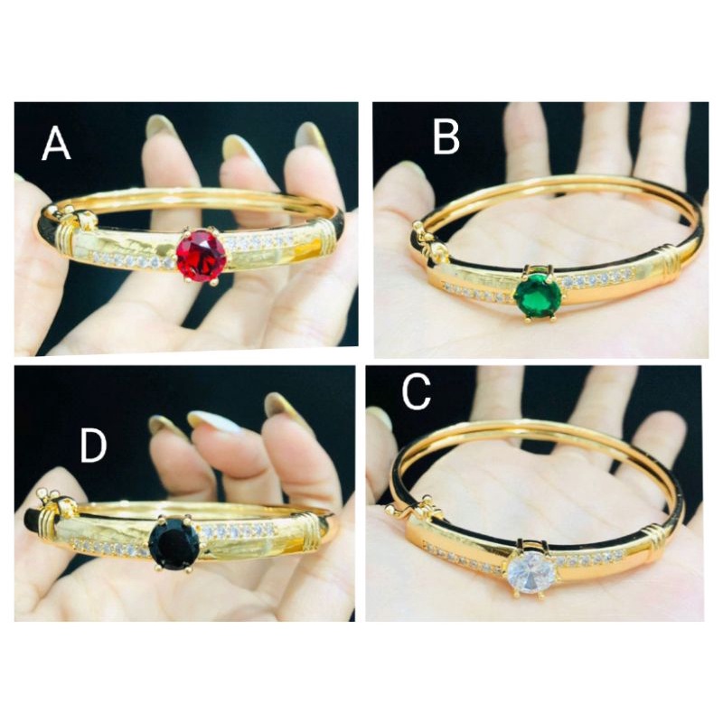 Ramk587. Gelang tangan xuping wanita lapis emas dgn mata zircon