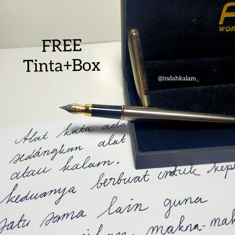 

[LANGKA] Fountain Pen Flair Yellow Set Nib Box Pulpen Klasik Kaligrafi Kitab Kalam Ijazah Pen Tutul