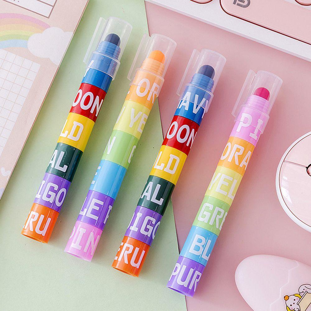 Lanfy Stabilo Spidol Lucu Jelly Warna-Warni Graffiti Perlengkapan Kantor Sekolah Siswa Lukisan Bolpen