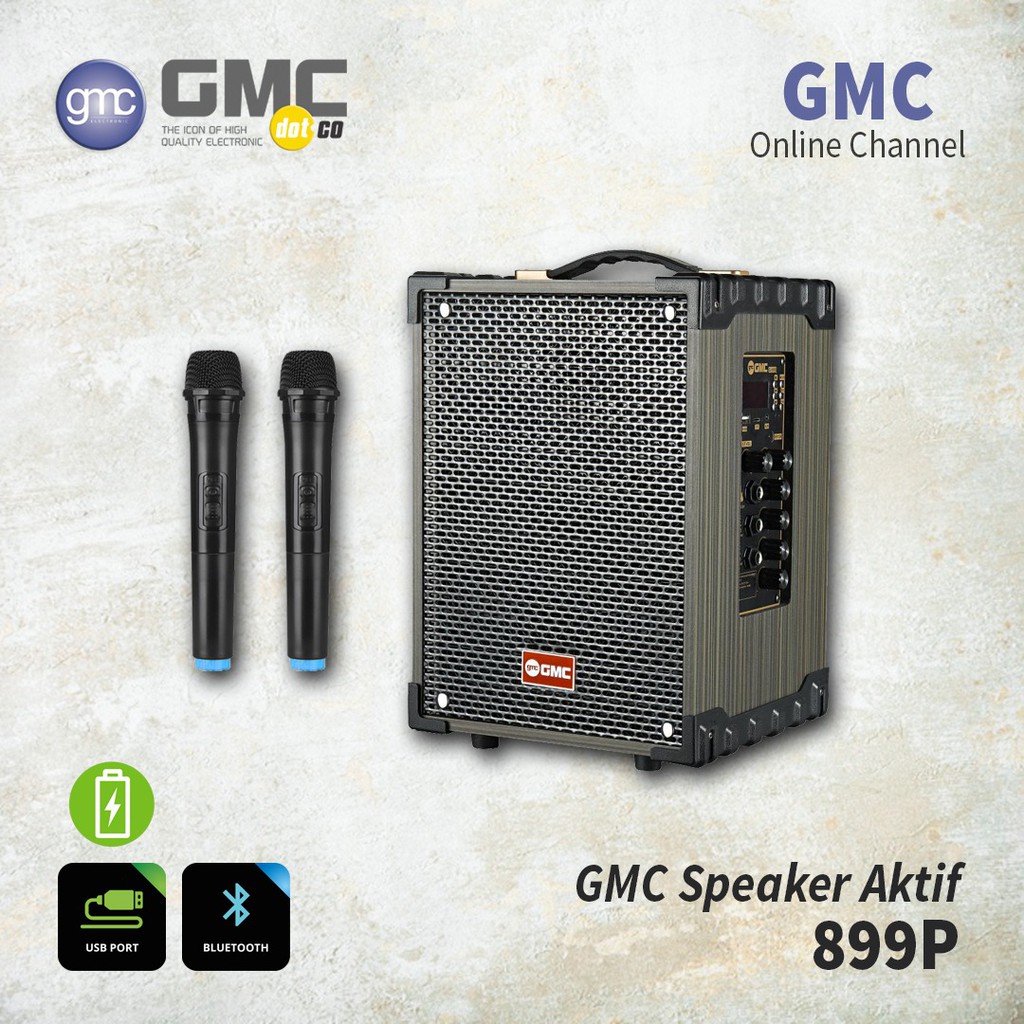 SPEAKER MULTIMEDIA BLUETOOTH GMC 899P + FREE WIRELESS MIC 2 PCS NEW PROMO