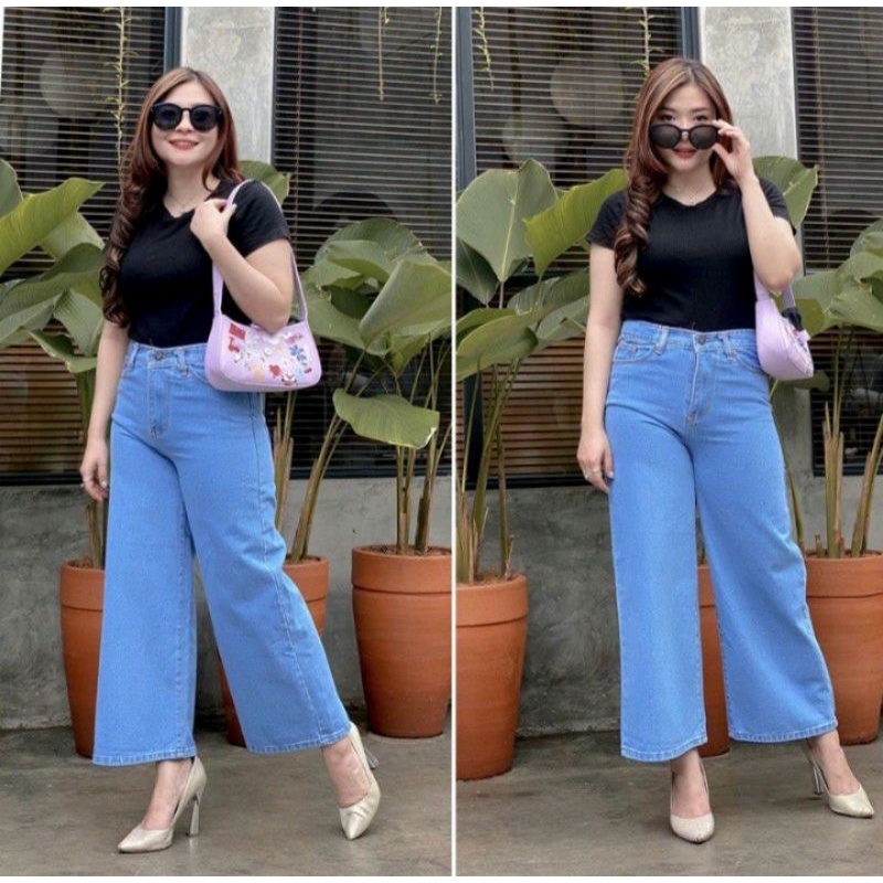 Kulot jeans Celana kulot jeans Highwaist kulot jeans Model terbaru Kekinian Celana kulot jeans wanit