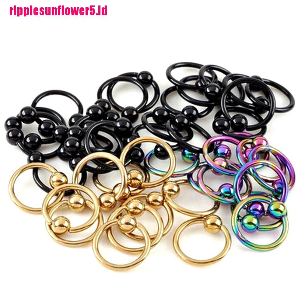 # Kaos T-Shirt Wanita Lengan Pendek Motif Print #1pc Anting Tindik Hidung / Bibir Bentuk Bulat Chic