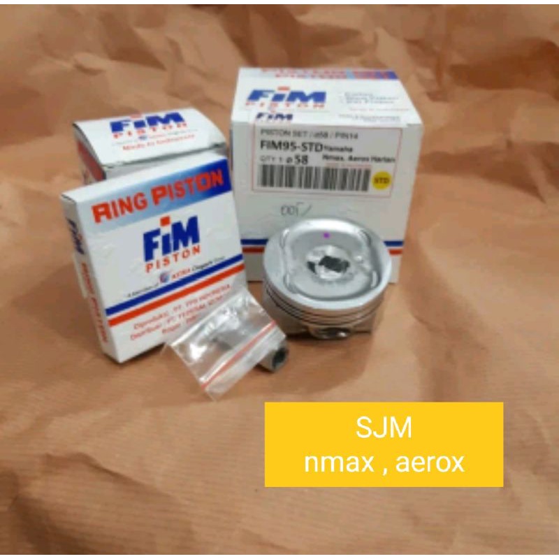 Seher FIM Nmax Aerox ukuran 58mm 59mm 60mm set plus ring dan pen Piston Fim Aerox dan Nmax