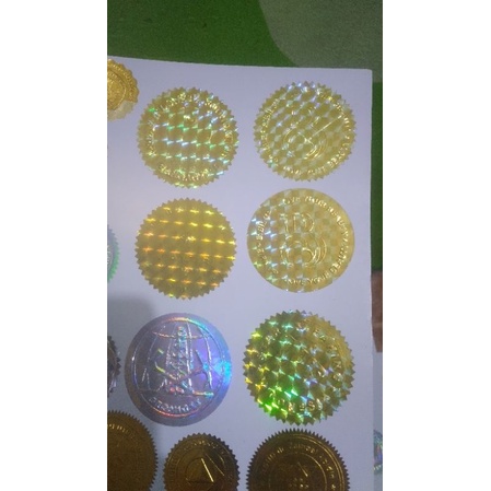 

sticker gold hologram logo custom