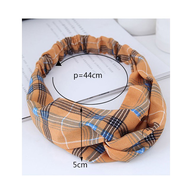 LRC Bando Fashion Grid Pattern Decorated Hairband