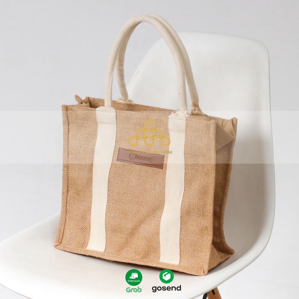 Totebag Litchi Tas Goni Strip - Tas Belanja Ramah Lingkungan