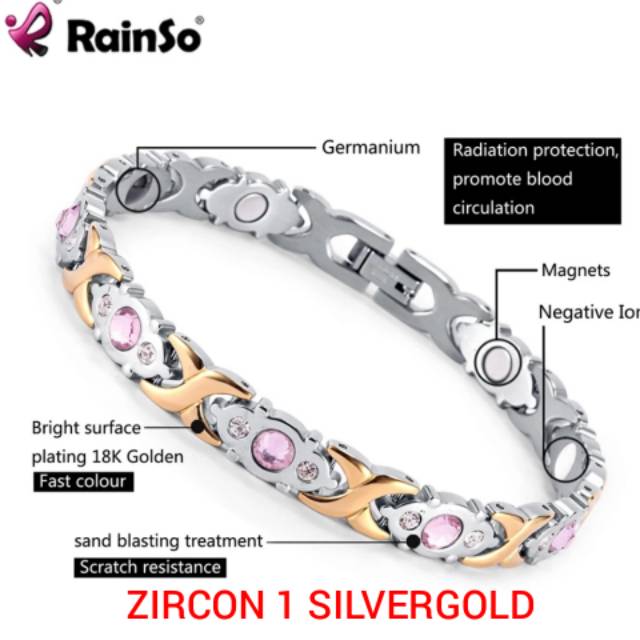 GELANG MAGNET KESEHATAN ZIRCON ORIGINAL FULL 316L PREMIUM KUALITAS