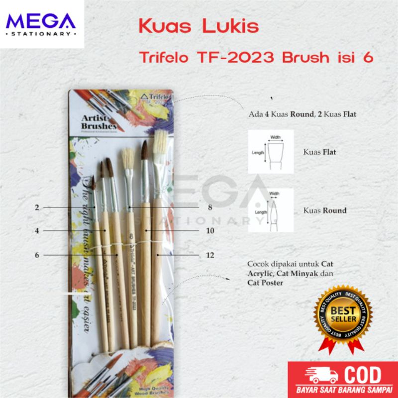 

DISKON + BISA COD - Kuas lukis set TRIFELO TF 2023