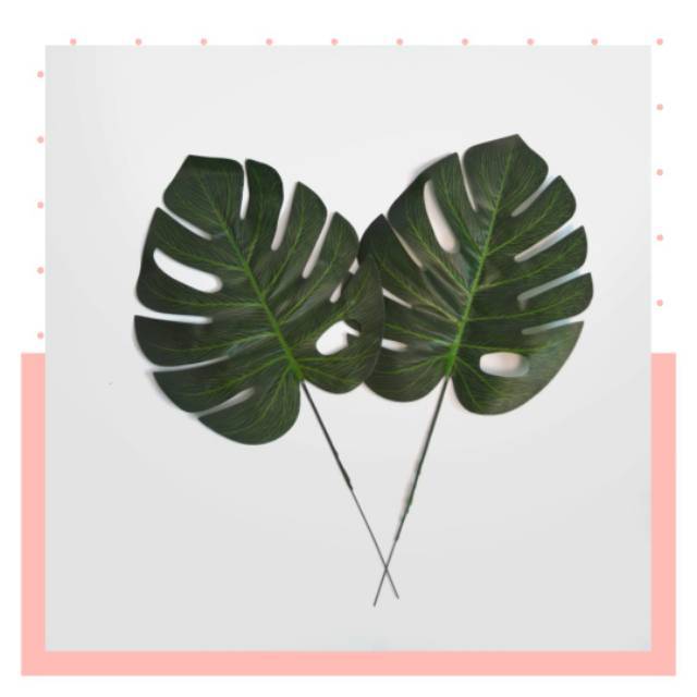 Beli 5 gratis 1 Monstera artificial /monstera palsu/ monstera plastik/daun palsu/daun plastik