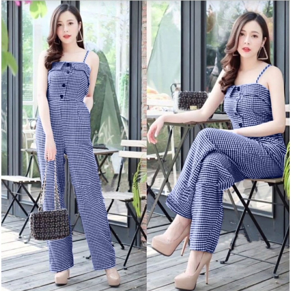 FWG - JS BANGKOK / JUMPSUIT KOTAK / JUMPSUIT WANITA TERBARU / JUMPSUIT / OVERALL JUMPSUIT / BAJU