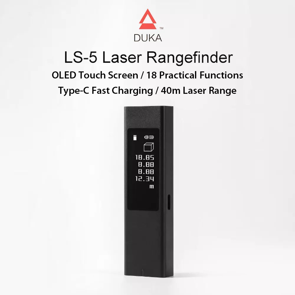 XIAOMI DUKA LS-5 - 40M Laser Rangefinder Meter - OLED Touch Screen - Meteran Laser Max 40M dari DUKA