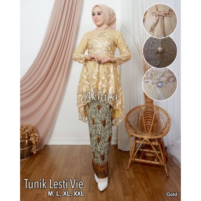 Kebaya Tunik Lesty Vie / Tunik Kebaya Brukat Modern / Kebaya Wisuda /  Kebaya Pesta / Kebaya Modern