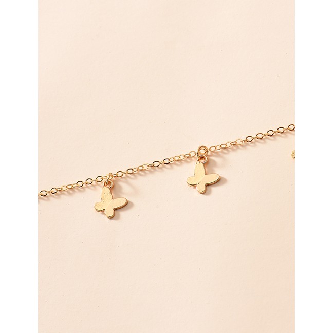 LRC Kalung Fashion Gold Color Alloy Butterfly P82903