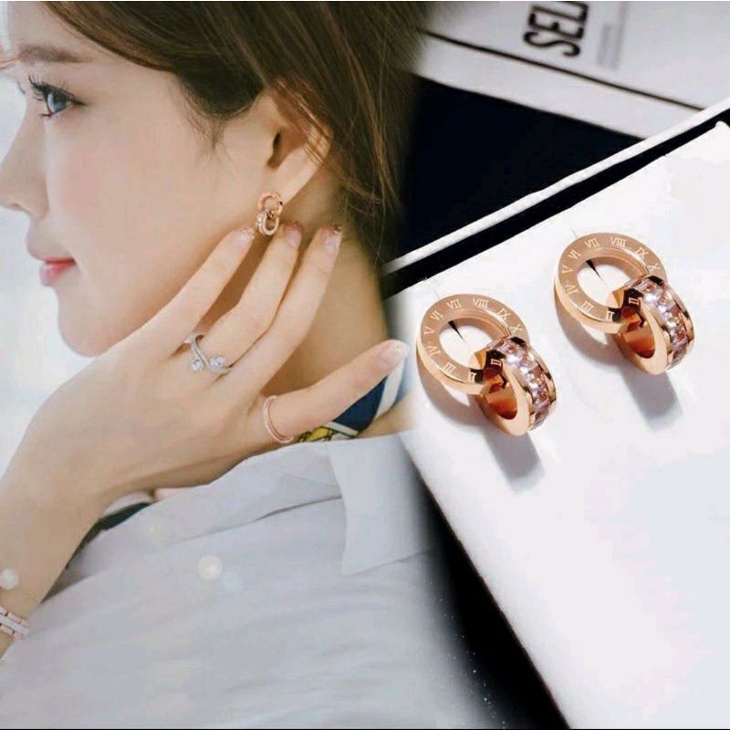 Anting Tusuk Titanium Gold Lapis Emas N11082107