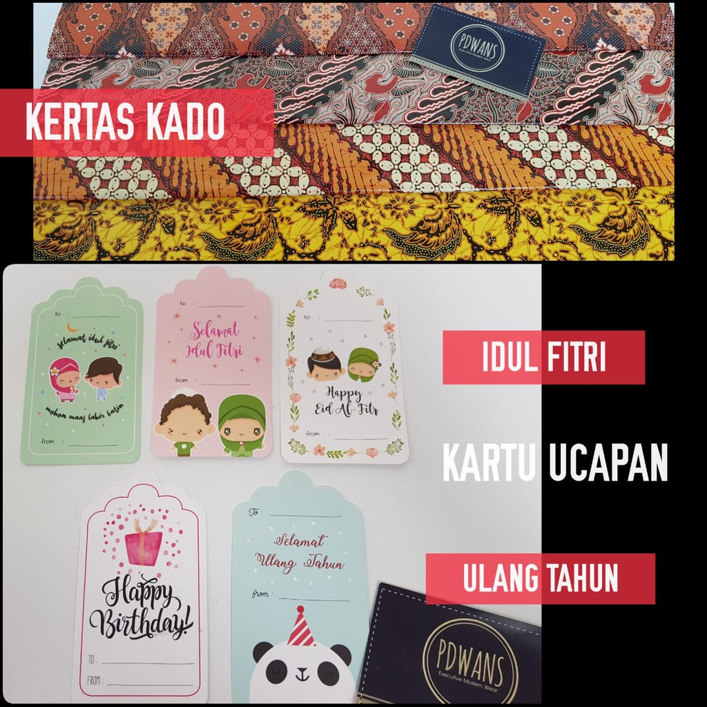 Kertas Kado Batik dan Kartu Ucapan Tambahan Packing PDWANS